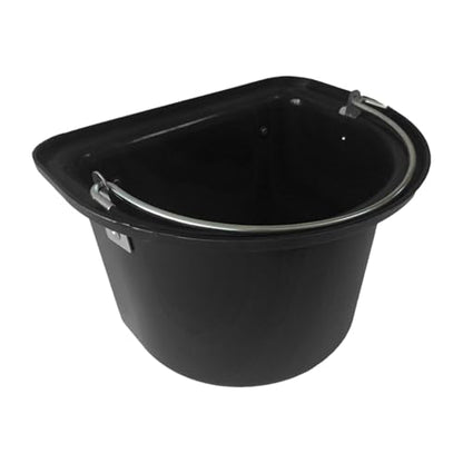 Qianly Horse Feed Bucket Feed Trough Farm Mountable for Easy Hanging Versatile Ergonomic Livestock Feeding Container Heavy Duty, Black - color: Black