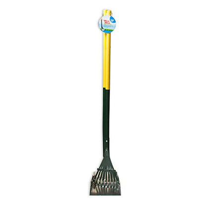 Four Paws Stainless Steel Long-Handled Dog Pooper Scooper Rake & Pan 2 Piece Set, Pet Waste Pickup Tool, 38" x 7" - size: Small, 7" x 7" x 38", style: Rake & Pan Set