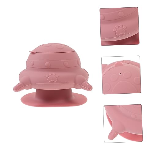 POPETPOP Cute Dog Bowls Puppy Milk Feeder Silicone Sturdy Raised Base for Easy Feeding Suction Cup Bottom Pet Supplies