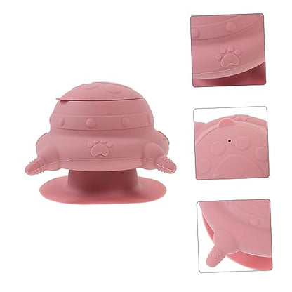 POPETPOP Cute Dog Bowls Puppy Milk Feeder Silicone Sturdy Raised Base for Easy Feeding Suction Cup Bottom Pet Supplies