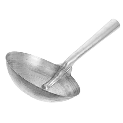 Toyvian Iron Feed Scoop with Ergonomic Handle Heavy Duty Ladle for Feeding and Watering Livestock Durable Iron Construction for Farmers and Homesteaders Feeding Tool