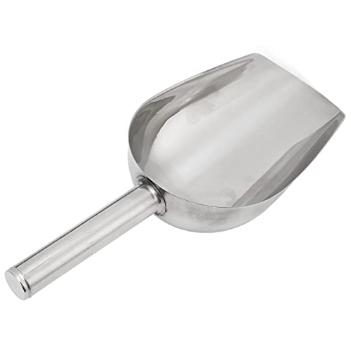 Qiilu Large Dog Food Scoop & Stainless Steel Pet Food Shovel - Long Handle Feeder for Cats and Dogs, Heavy Duty Animal Scoop