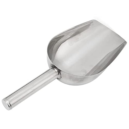 Qiilu Large Dog Food Scoop & Stainless Steel Pet Food Shovel - Long Handle Feeder for Cats and Dogs, Heavy Duty Animal Scoop