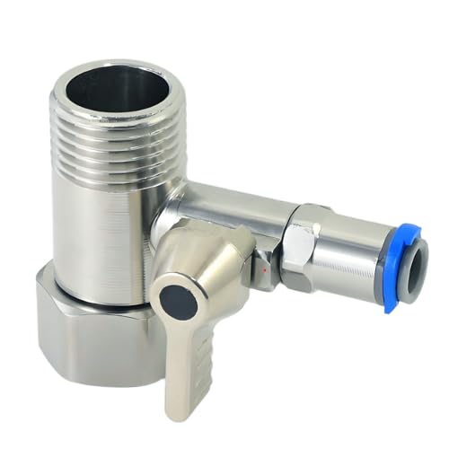 1/2" x 1/2" x 1/4" Tee Stop Valve, Stainless Steel RO Water Branch Tee | Heavy-duty stainless tee for RO, coffee & fridge ice makers. Connects 1/2" line to 1/4" tubing – no extra reducer needed. - style: 1/2*1/2*1/4Three-Way Ball Valve