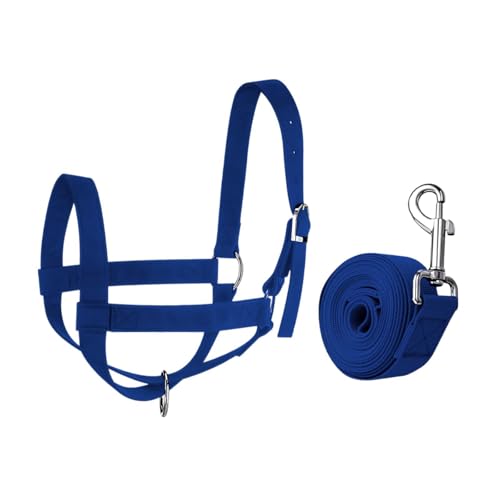 Cow Halter with Leading Rope,Bull Bridle Handling Equipment Harness,Cattle Calf Halter Adjustable for Farm Foal, L