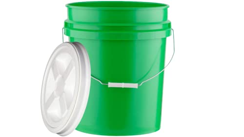 House Naturals 5 Gallon Plastic Food Grade BPA Free Bucket Pail with Screw on Air Tight lid (Pack of 3) Made in USA pails