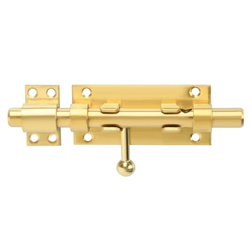 Alise Slide Lock SUS304 Stainless Steel Gate Latch, Slide Bolt Latch,Thickened Heavy Door Latch Lock,6 Inch Black Barrel Bolt Latch, Security Slide Latch Lock Gold - color: Gold, size: 6 Inch (Regular)