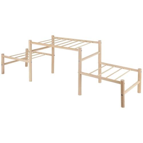 Wooden Coop Perch 3-Tier Ladder for Hens, 33.1 in
