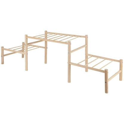 3-Tier Chicken Perch Ladder Stand, 33.1 Wooden Coop Decor