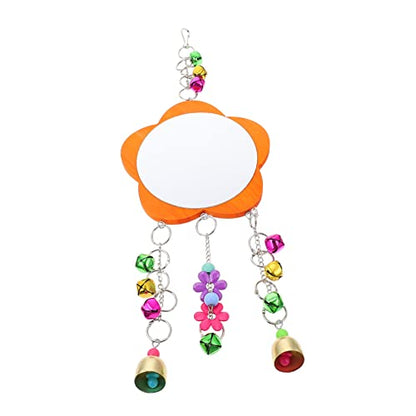 GALPADA 1pc Chicken Mirror Toy Bird Mirror Bell Fun Pet Supplies for Birds and Chickens Easy to Interactive Toy for Birdcage Entertainment