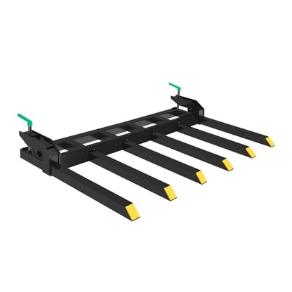 Clamp On Debris Forks 60" Bucket, 4000 lbs Capacity Heavy Duty Clamp On Pallet Forks Bucket Attachments, Fit for Loader Bucket Skidsteer Tractor - size: 60 inch Debris Forks2