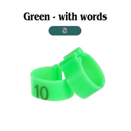 200 Pcs 16Mm Chicken Duck Leg Rings with Number Animal Identification Tool for Poultry Sign Foot Loop Buckle Clip Farm Supplies(S-Green) - color: S-Green