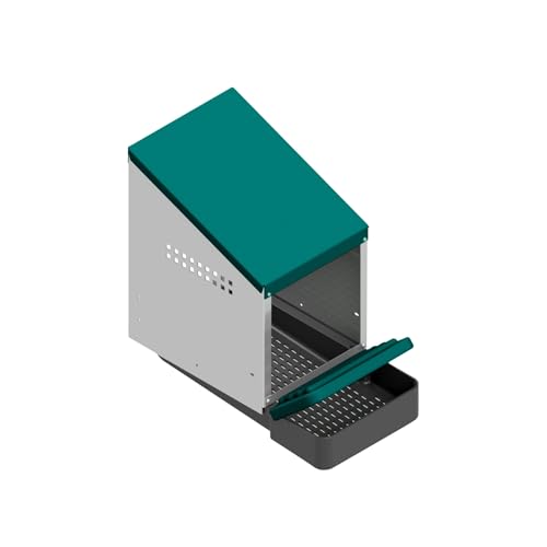 Hatching Time EggHouse Galvanized Steel Nesting Box Wall Mount with Roll Away Egg Collection Tray, Heavy Duty Chicken Coop Hen Laying Box for Backyard Poultry, Holds Up to 10 Hens - style: 1 Section