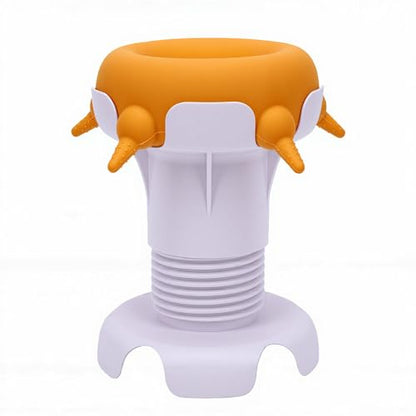 Zopsc Pet Milk Feeder Station, Silicone Feeding Bowl for Puppies Kittens, Small Animal Nursing Bottle with 4 Nipples, Leakproof Design for Pet Owners - color: Yellow