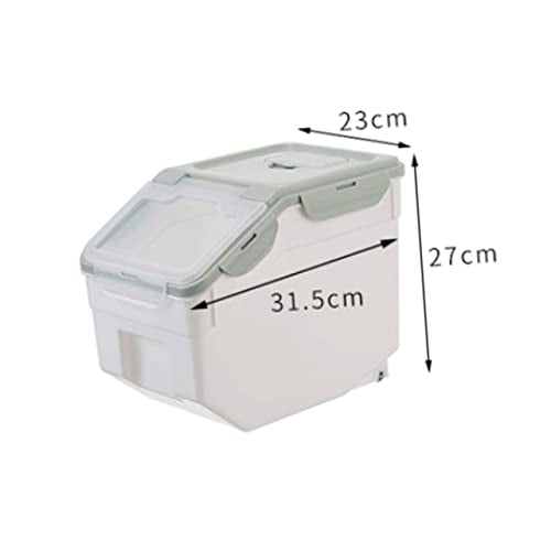 LIOOBO Pp Plastic Grain Storage Barrel Sealed Lids Pet Food Dry Container Dog Food Storage Case Nordic Design - color: Olive Green