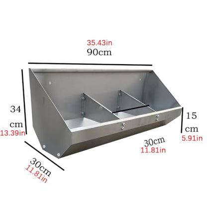 Stainless Steel Pig Feeder Trough - 0.9m, 3-Hole Design for Fattening Pigs, Waste-Reducing, Indoor/Outdoor Use, Efficient Fence Mount for Optimal Feeding - size: 0.9meter/3hole