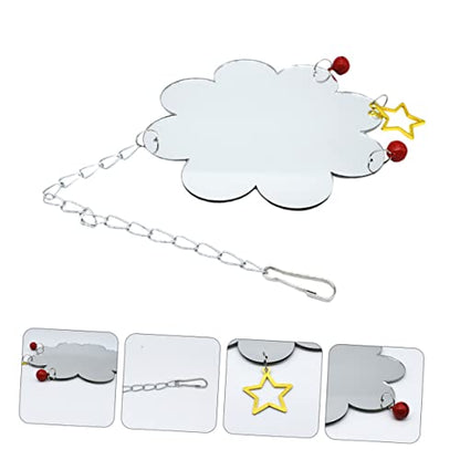 HANABASS Hanging Chicken Mirror Toy with Bell Interactive Cage Decoration for Poultry Encourages Curiosity and Exercise Easy to Install Durable Material