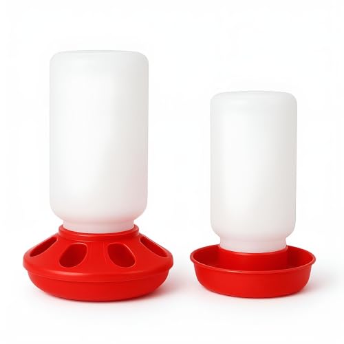 2026 New Baby Chick Feeder and Waterer Set,1 Quart Poultry Starter Kit,8-Hole Chick Feeder with Gravity Waterer for Chicks,Ducklings,and Small Poultry Brooder Supplies