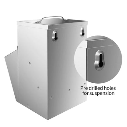 RYFT Galvanized Chicken Feeder 11.5 Lbs Capacity, Outdoor Rat Proof Metal Poultry Feeder with Lid, Hanging Chicken Feeder, Coop Food Dispenser No Waste for Chicken， Duck