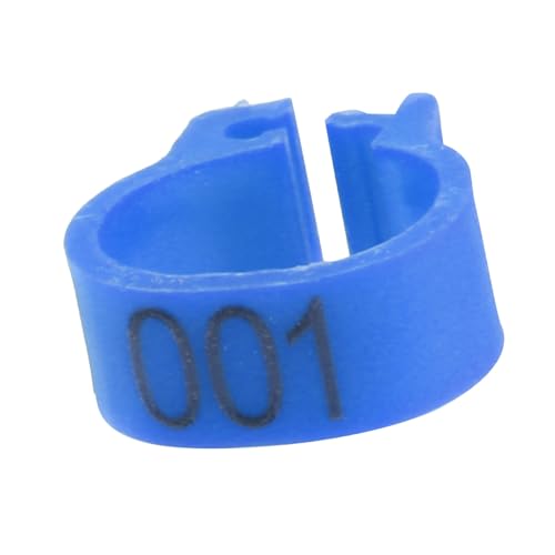 100Pcs 8MM 001 to 100 Numbered Plastic Letter Pigeon Bird Leg Bands Rings, Pigeon Identify Rings, Training Supplies Leg Number Bird Bands for Letter Pigeon (Dark Blue) - color: Dark Blue