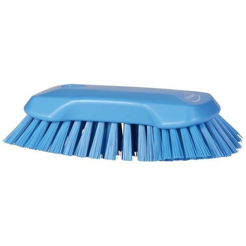 Vikan 38943 Extra Large Hand Brush, Multifunctional, Slip-Resistant Cleaning Tool, Extra Stiff Polypropylene & Polyester Bristle, 9.1", Blue - color: Blue