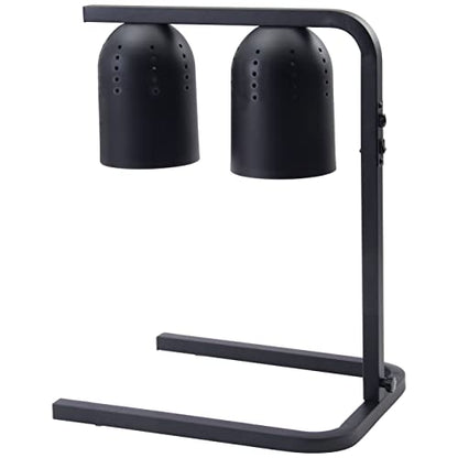 Winco Freestanding Commercial Food Heat Lamp, 3 Position, 2 Bulb, Black - color: Gray