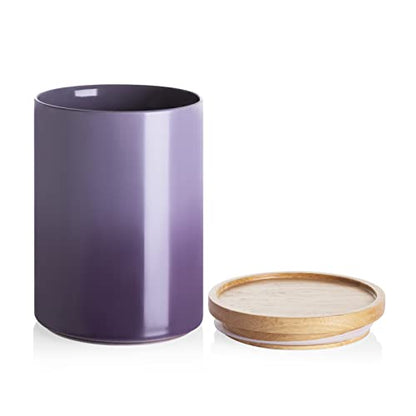 Sweejar Ceramic Food Storage Jar, Stackable Kitchen Canisters, Containers with Airtight Seal Wooden Lid for Serving Ground Coffee, Tea, Sugar, Salt and More - 28 Fl Oz (Gradient Purple) - color: Gradient Purple, style: 28 Fl Oz (4.0"x6.1")
