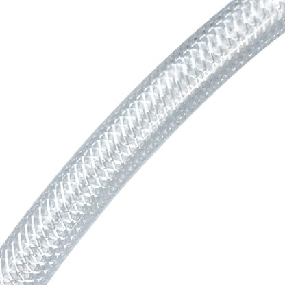 Gloxco Clear Braided PVC Tubing, Food Grade, Heavy Duty Reinforced Hose, 3/8" ID, 100 Ft Length - size: 3/8" x 100 Ft