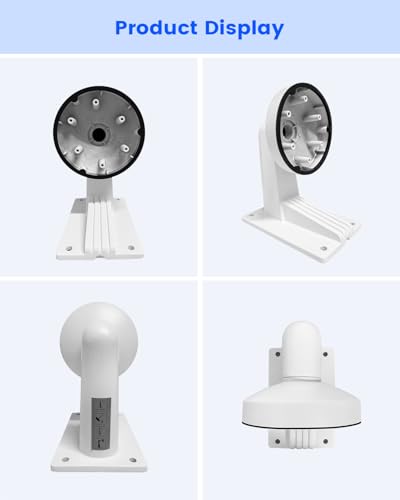 Wall Mount Bracket Aluminum Alloy Arm for IP Dome Security Cameras, Holder Outdoor Junction Box Cable Pole Mounting Arm (White) - size: Pole Bracket 1 for Bullet Cam
