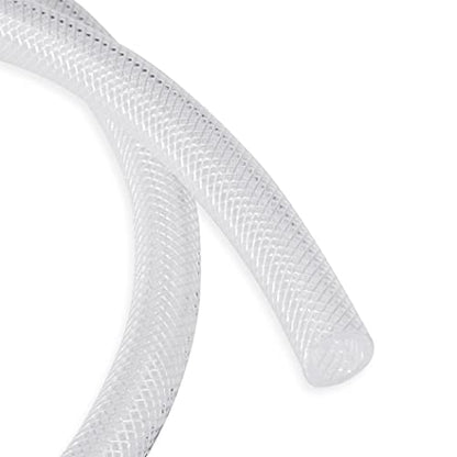 DAVCO 3/8" ID × 10 ft Clear Braided Plastic Vinyl Tubing Flexible High Pressure Reinforced PVC Hose - size: 3/8"ID, style: 10 Feet