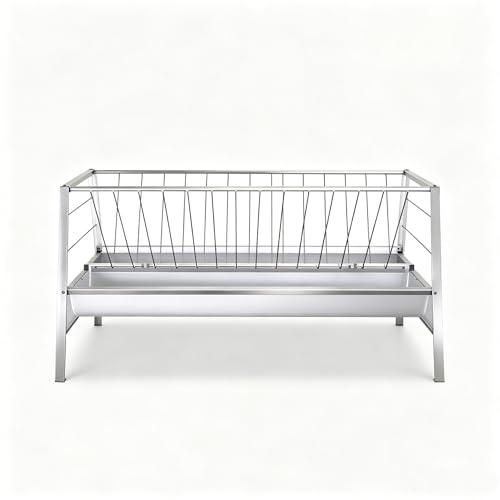 Reinforced Welded Galvanized Steel Livestock Feeder, Heavy‑Duty Anti‑Rust Hay Rack & Feed Basin, Long‑Lasting Pasture Feeding Tool for Goats, Sheep, Ponies, Calves