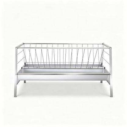 Reinforced Welded Galvanized Steel Livestock Feeder, Heavy‑Duty Anti‑Rust Hay Rack & Feed Basin, Long‑Lasting Pasture Feeding Tool for Goats, Sheep, Ponies, Calves