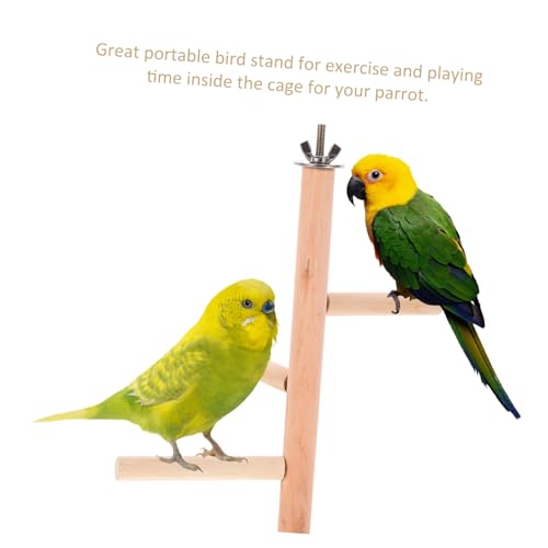 Natural Bird Perch Stand for Parakeets and Parrots Chewable Toy Platform for Bird Cages Easy to Install Safe and Perch Accessory