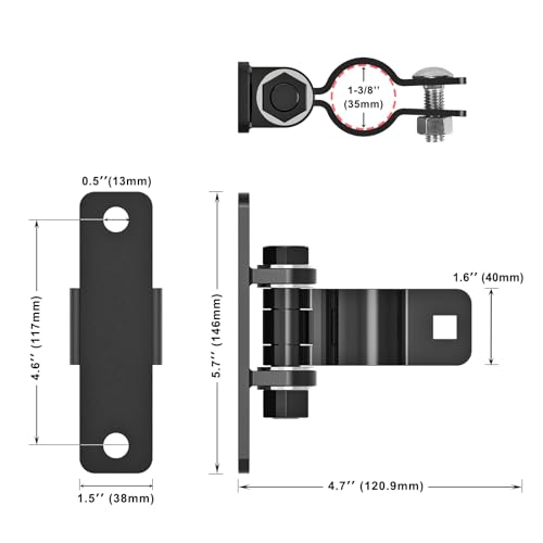 Insaga Gate Hinges Heavy Duty Carbon Steel Chain Link Fence Parts Electroplated Finish, Removable Bolts for Wall Mount, Fits 1-3/8'' Outer Diameter Pipes/Posts for Farm, Fence Gate (2Pack, Black) - size: 1-3/8''