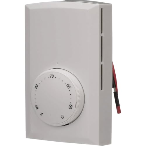 Cadet Double Pole Mechanical Wall Thermostat for Electric Heaters (Model: T522-W), 22 Amp, White