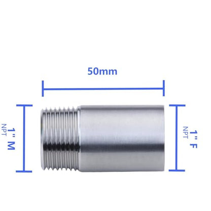 CONSTELLAR 304 Stainless Steel Pipe Nipple - 1" NPT Male x 1" NPT Female Threaded Fitting, 2 Inch (50mm) Length 3mm Wall Thickness Heavy Duty Seamless Pipe Nipple for Water Gas Oil fluid (1 Pack) - size: 1" NPT Male x 1" NPT Female, style: 50mm (2 inch)