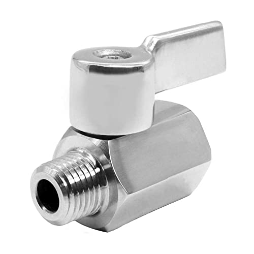 Beduan Mini Ball Valve Stainless Steel(316) 1/8" NPT Male x NPT Female Mini Ball Shutoff Valve(Pack of 2) - size: 1/8 Inch, style: 2 PACK