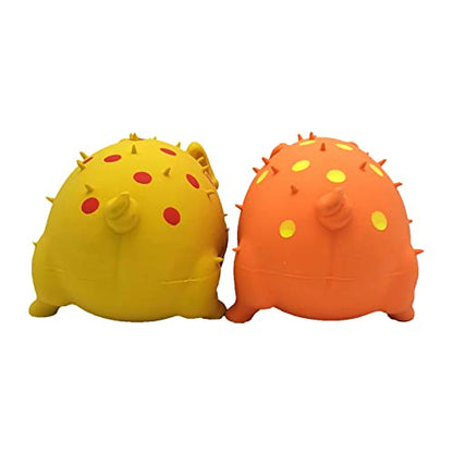 2 Pack Latex Pig Dog Toys that Oinks for Small Medium Large Dogs - color: Orange & Yellow