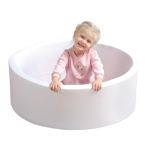 TRENDBOX Soft Memory Foam Ball Pit Sponge Indoor Round Ball Pit (NO Balls) for Toddler Children - White - color: White, size: 90CM