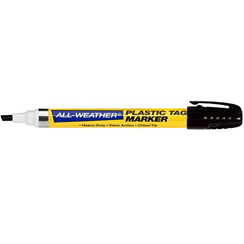 All-Weather 96734 Black Plastic Ear Tag Marker with 3/16" Medium Tip Carded (6-Pack)