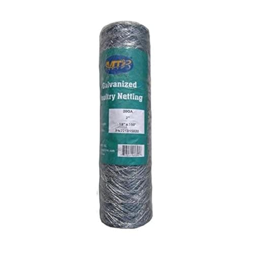 20GA Galvanized Hexagonal Poultry Netting Chicken Wire 18 inches x 150 feet x 2 inches Mesh - size: 18"x150'- 2" 20GA