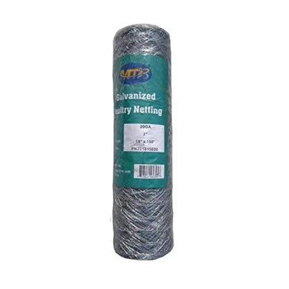 20GA Galvanized Hexagonal Poultry Netting Chicken Wire 18 inches x 150 feet x 2 inches Mesh - size: 18"x150'- 2" 20GA