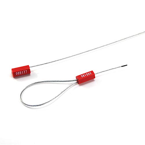 500 Wire Security Seals Numbered Steel Cable Seals Wire Tamper Seals Metal Wire Seals Steel Cable Tie Seals Pull Tight Cable Seal (Red) - color: Red, size: 500 Pcs