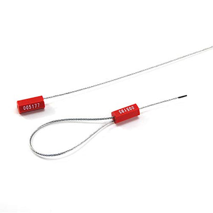 500 Wire Security Seals Numbered Steel Cable Seals Wire Tamper Seals Metal Wire Seals Steel Cable Tie Seals Pull Tight Cable Seal (Red) - color: Red, size: 500 Pcs