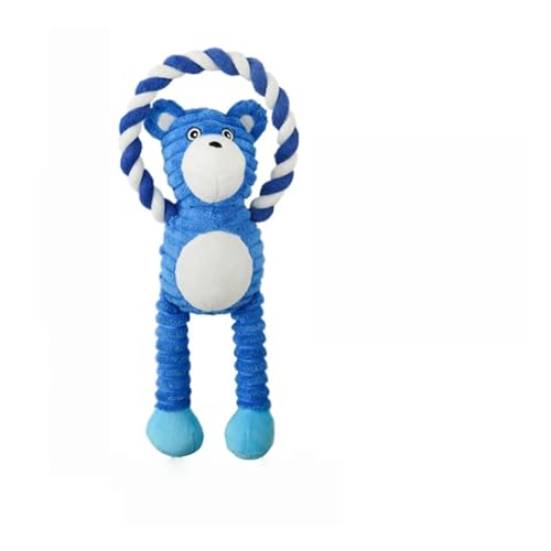 Pet Bite Resistant Teeth Grinding Pet Plush Toy Interactive Dog Toy - color: Blue Bear