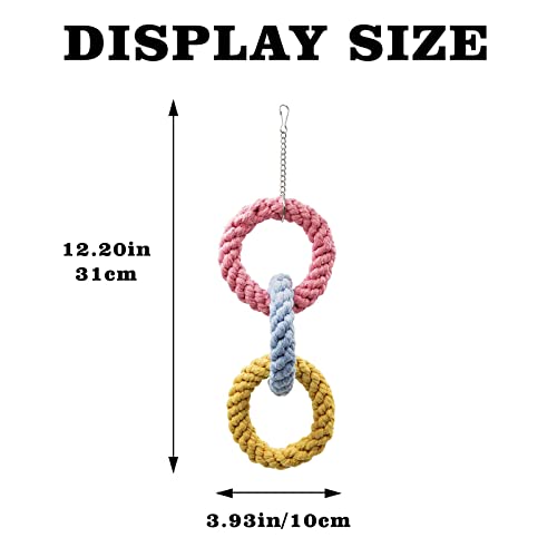 Dnoifne 2 Pack Sugar Glider Hanging Three-Ring Climbing Toys, Colorful Sugar Glider Swing Toys, Pet Activity Structure For Parrot Hamster Chinchilla Squirrel Ferret Rat