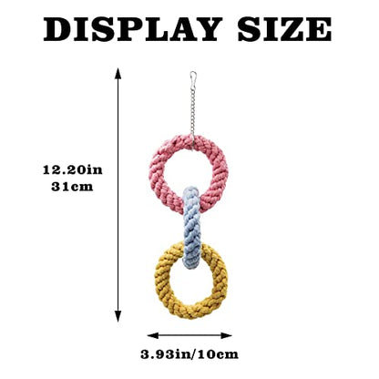 Dnoifne 2 Pack Sugar Glider Hanging Three-Ring Climbing Toys, Colorful Sugar Glider Swing Toys, Pet Activity Structure For Parrot Hamster Chinchilla Squirrel Ferret Rat