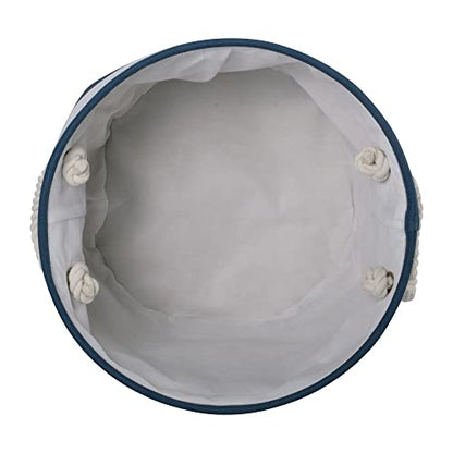 Bone Dry Pet Storage Collection Striped Paw Patch Bin, Small Round, Navy - color: Navy, size: Small Round