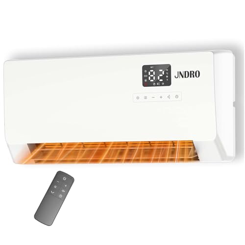 24-Inch Wall Mounted Electric Heater - 1500W Indoor Space Heater with LED Display, 3 Heat Settings, Oscillating Fan, Electric Heater for Bedroom Office Bathroom - size: 22.8" W