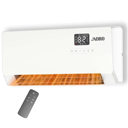 24-Inch Wall Mounted Electric Heater - 1500W Indoor Space Heater with LED Display, 3 Heat Settings, Oscillating Fan, Electric Heater for Bedroom Office Bathroom - size: 22.8" W